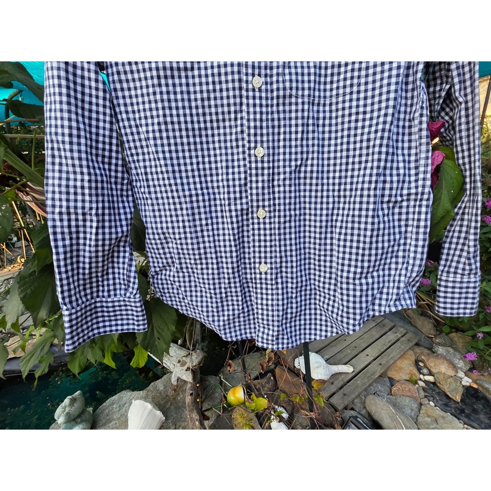 Abercrombie & Fitch Mens Blue Gingham Check Button Down Shirt - Picture 2 of 7